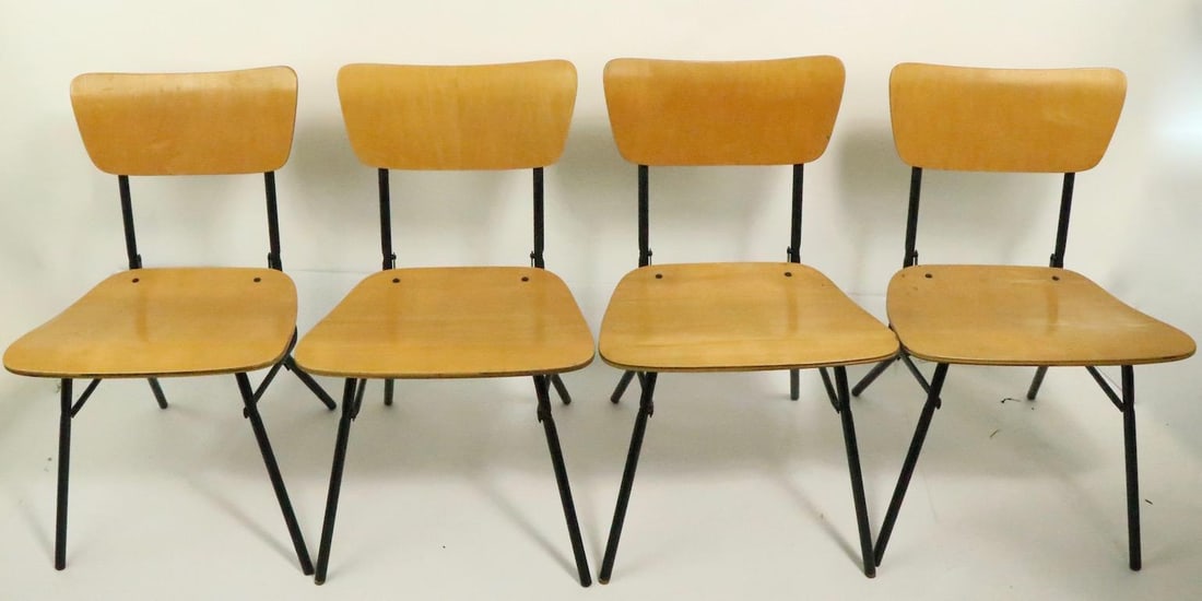 Mid Century Dinette Card Table & 4 Chairs by Cavalier - 6