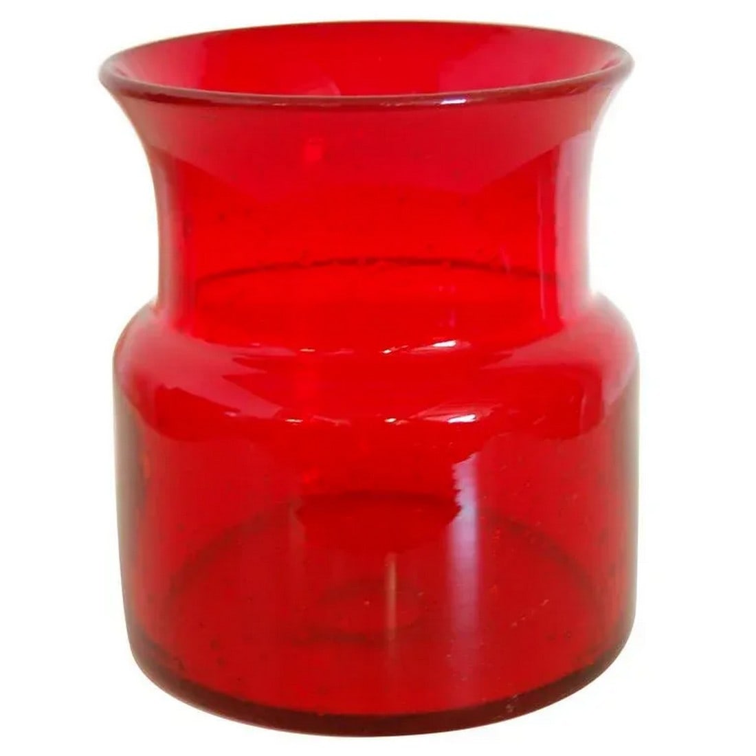 Erik Hoglund Vintage Swedish Red Art Glass Vase for Boda: A mid-20th century beauty! Vintage Swedish red art glass vase by Erik Höglund for Boda (1932 - 1998). Engraved on bottom: "H 961/160." Condition: Alterations: Original Condition Unaltered