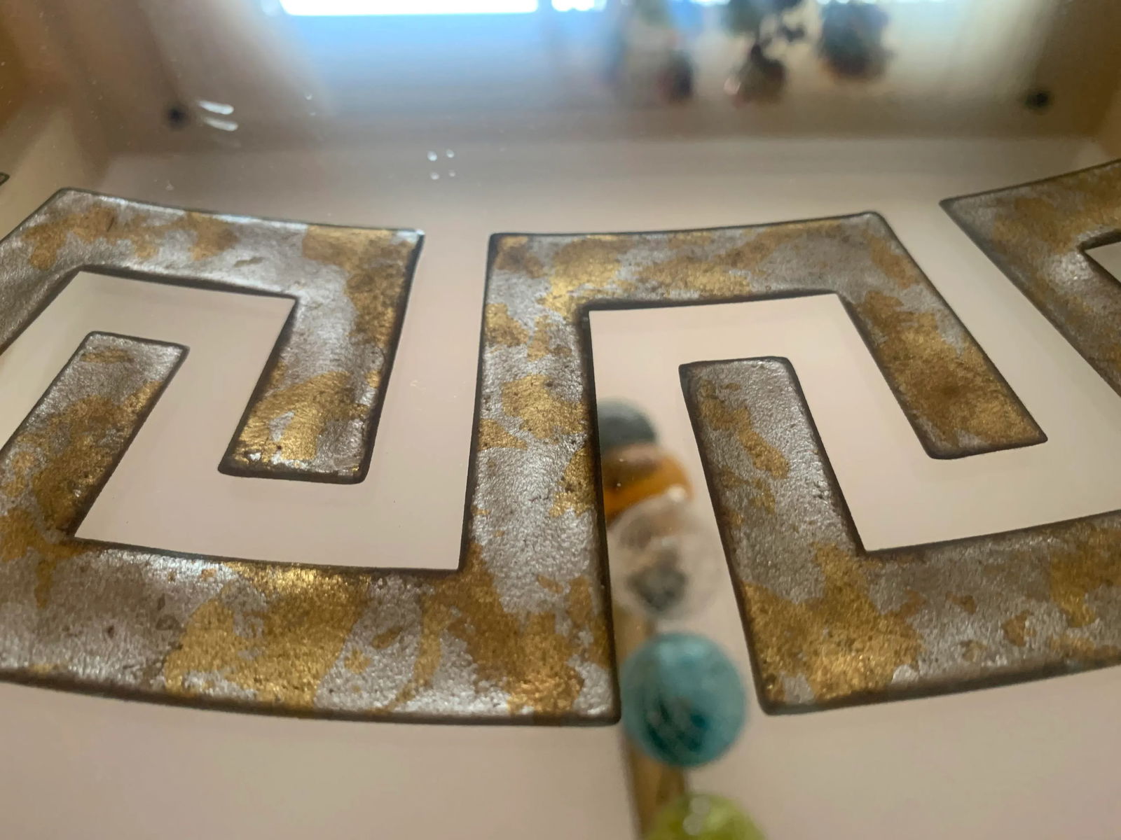 David Marshall Reserve Gilt Greek Key Mirror - 4