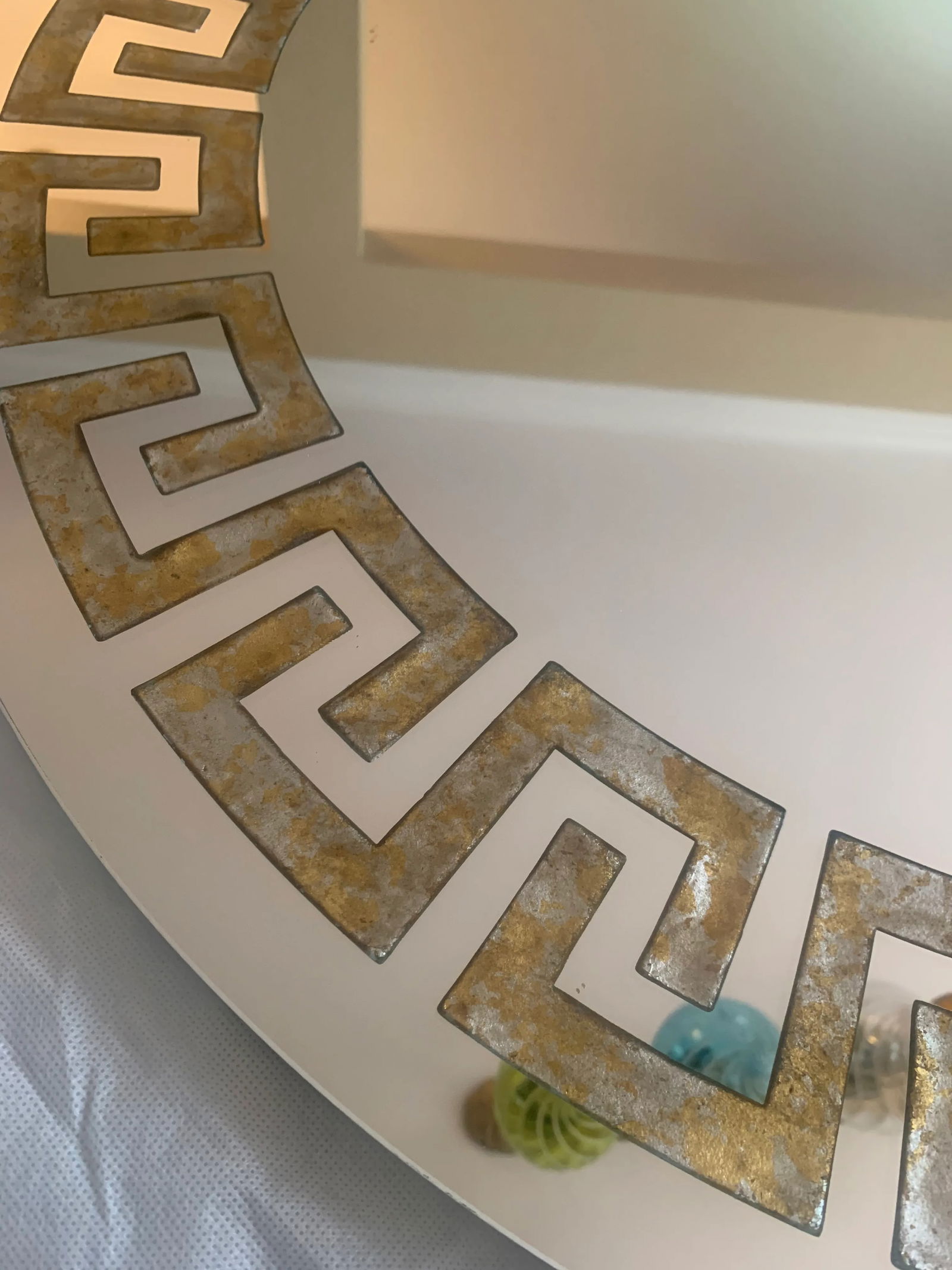 David Marshall Reserve Gilt Greek Key Mirror - 5
