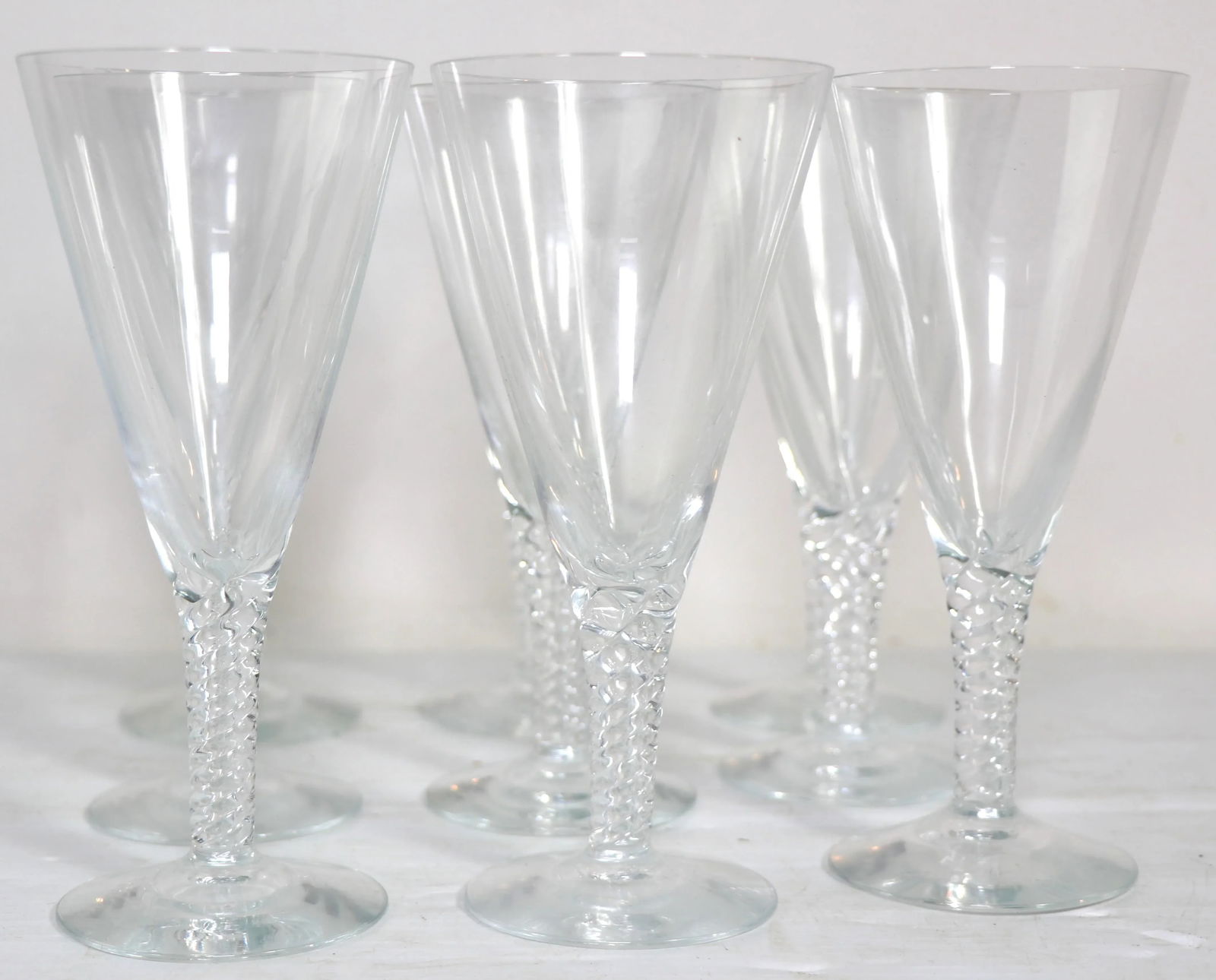 1960s Holmegaard Twist Pattern Stemware Water Glasses- Set of 9 - 8