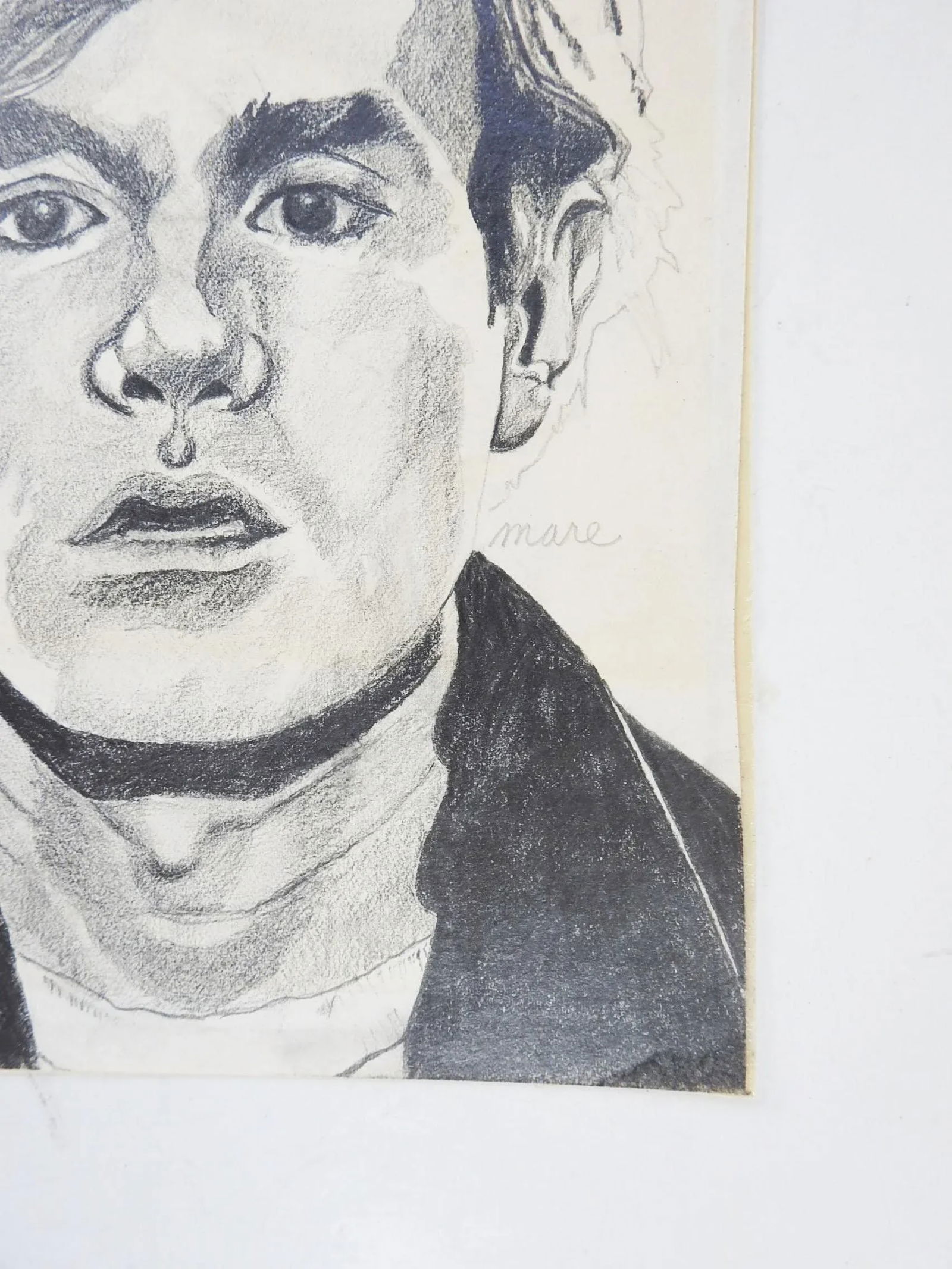 Vintage Mid Century Drawing of Andy Warhol - 3