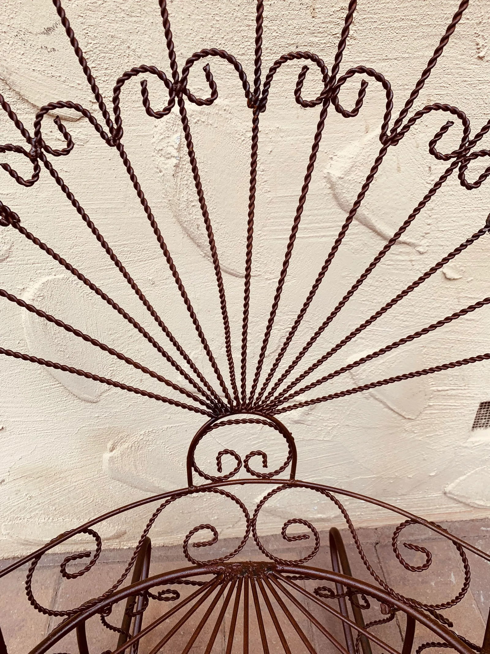 Salterini Style Wrought Iron Peacock Back Rocking Chair - 10