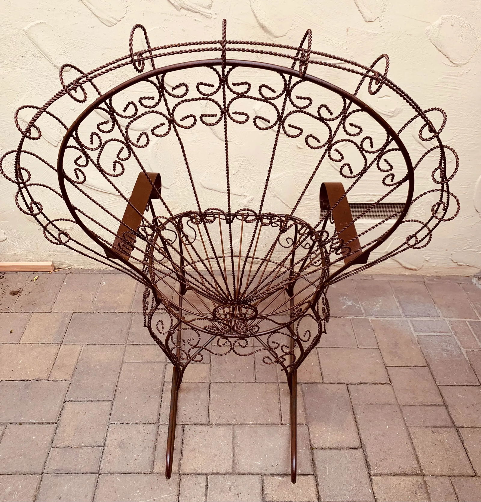Salterini Style Wrought Iron Peacock Back Rocking Chair - 3