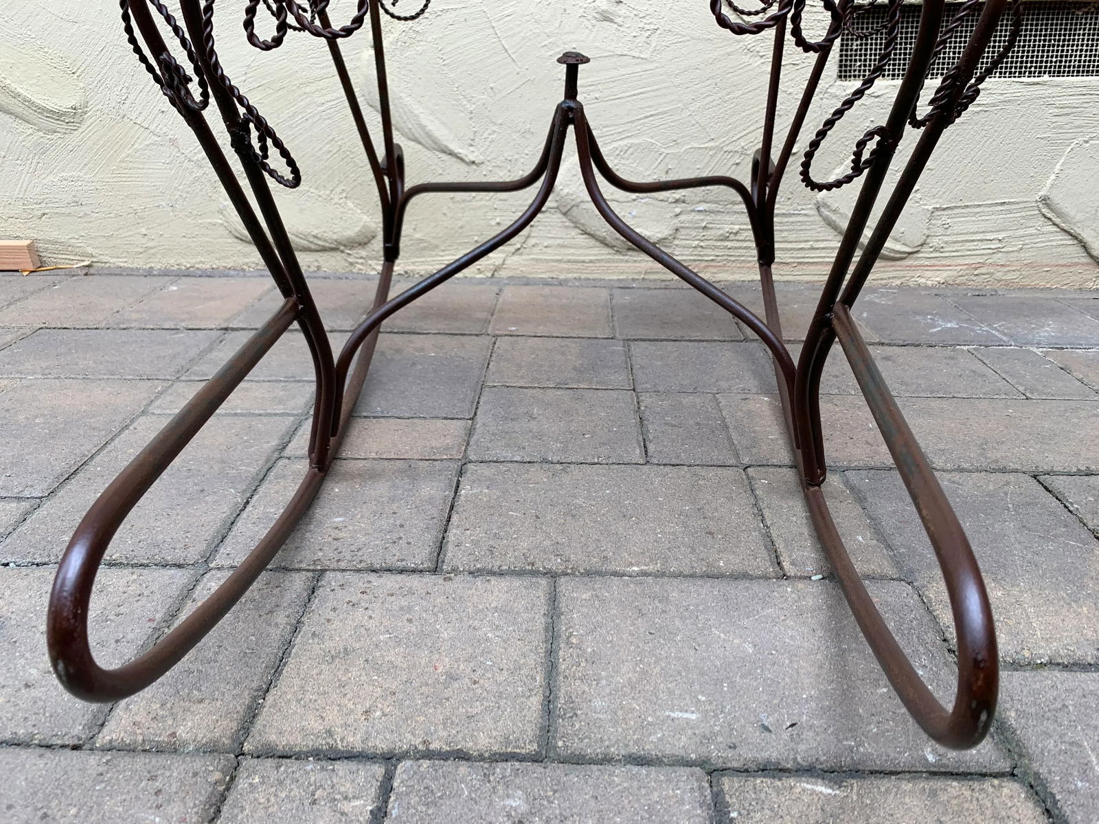 Salterini Style Wrought Iron Peacock Back Rocking Chair - 4