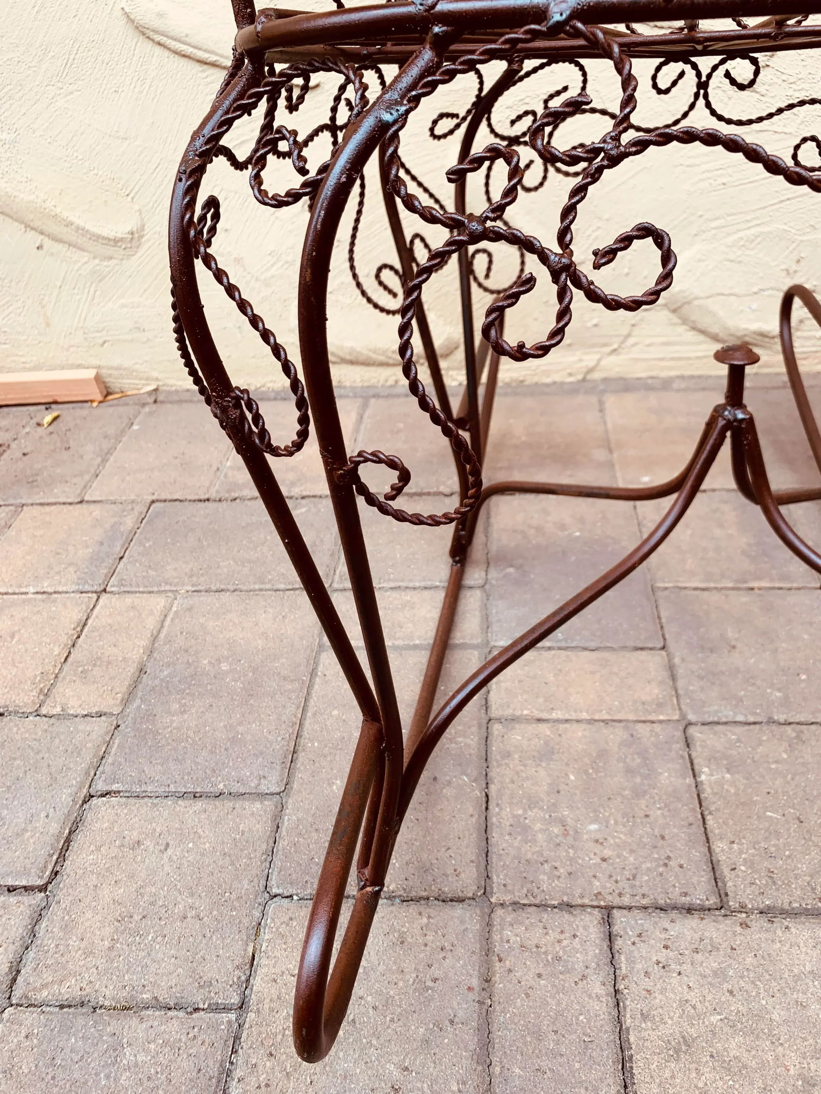 Salterini Style Wrought Iron Peacock Back Rocking Chair - 9