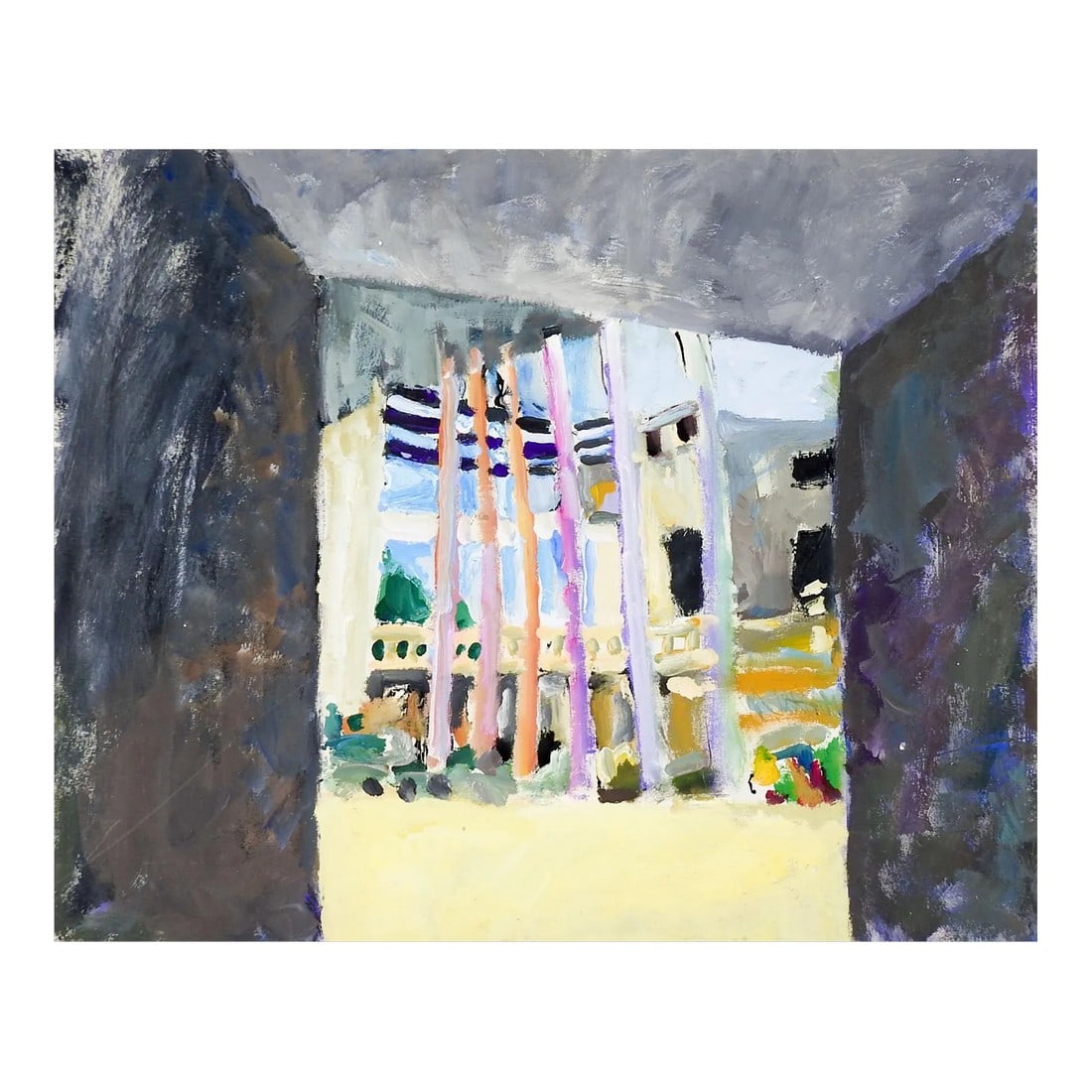 Abstract Cityscape Painting by Marilyn Lanfear