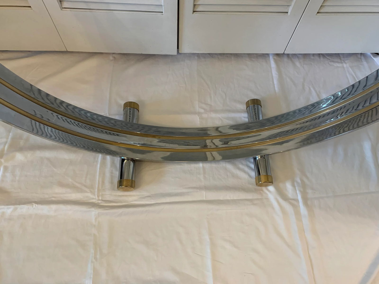 Vintage Romeo Rega Chrome Brass U-Shaped Console Table - 11