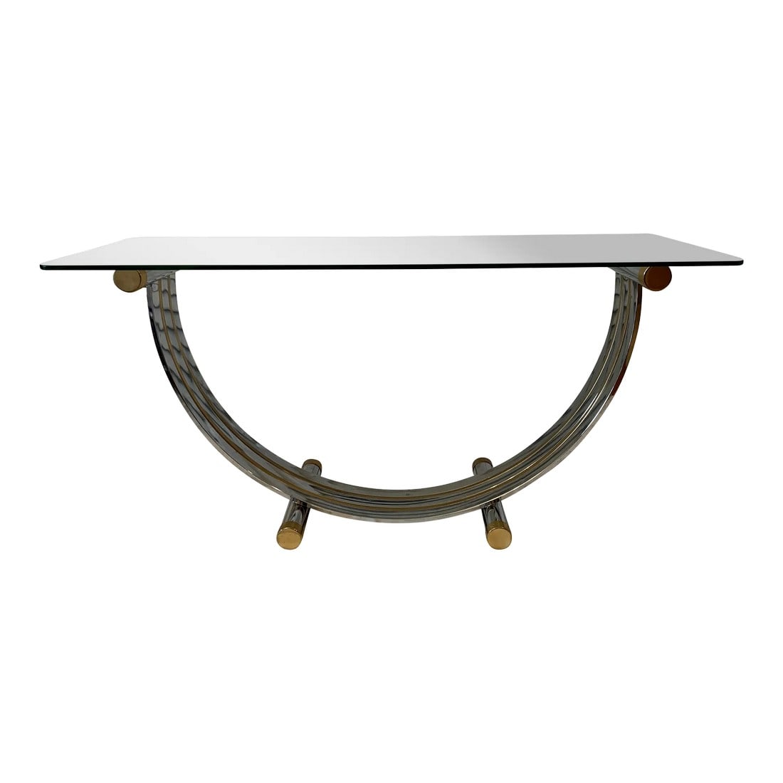 Vintage Romeo Rega Chrome Brass U-Shaped Console Table (1 of 13)