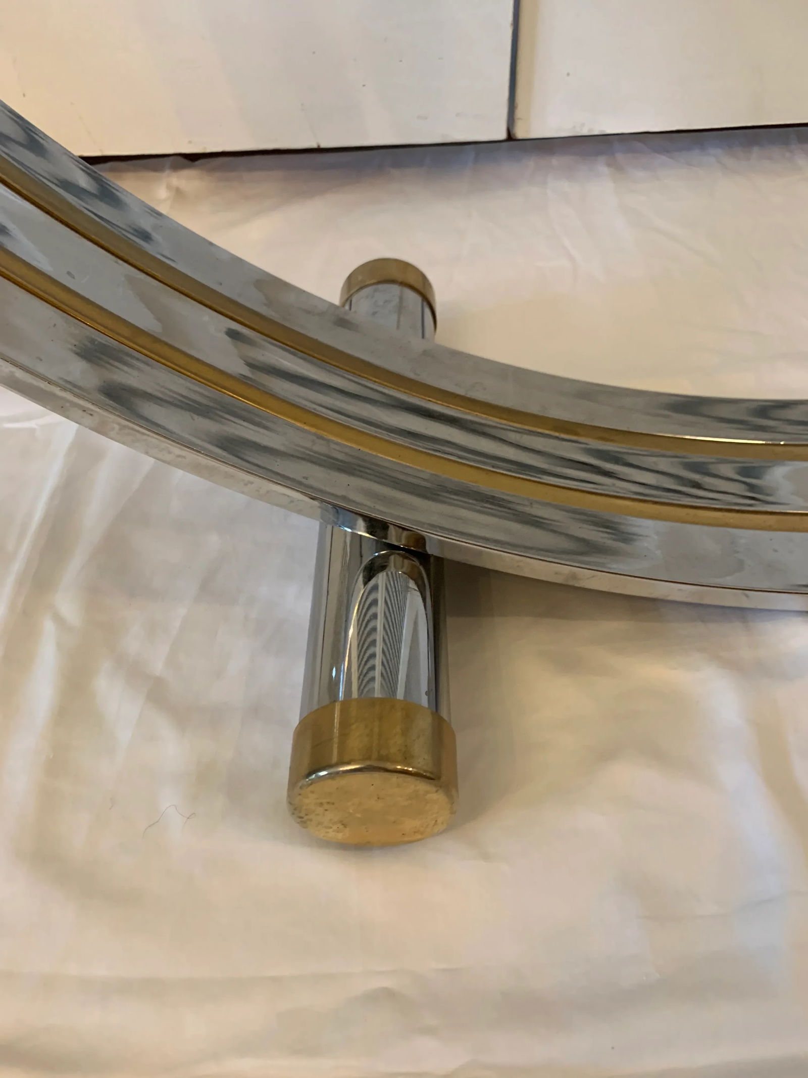 Vintage Romeo Rega Chrome Brass U-Shaped Console Table - 5