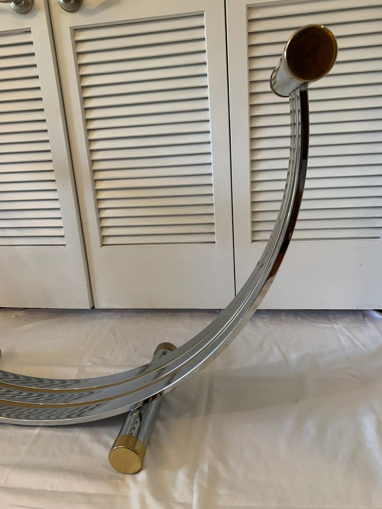 Vintage Romeo Rega Chrome Brass U-Shaped Console Table - 9