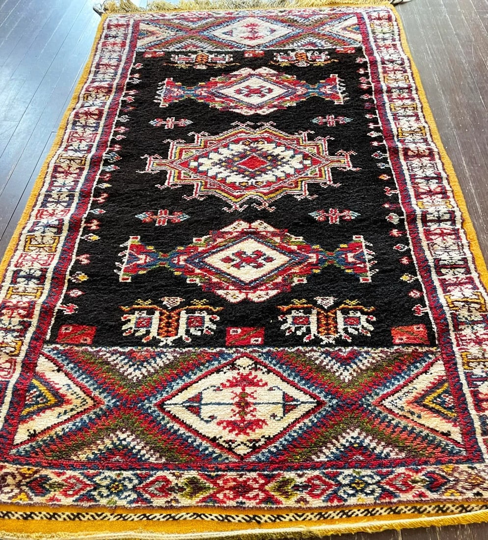 Vintage Handmade Moroccan Rug,#17362, 3'9"6'6" C-1960's - 10