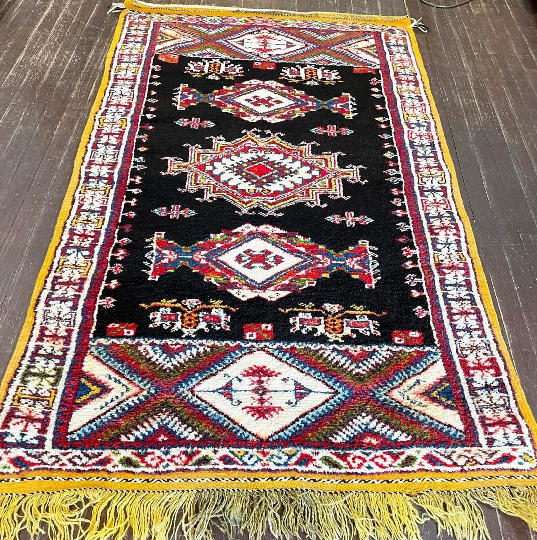 Vintage Handmade Moroccan Rug,#17362, 3'9"6'6" C-1960's - 3