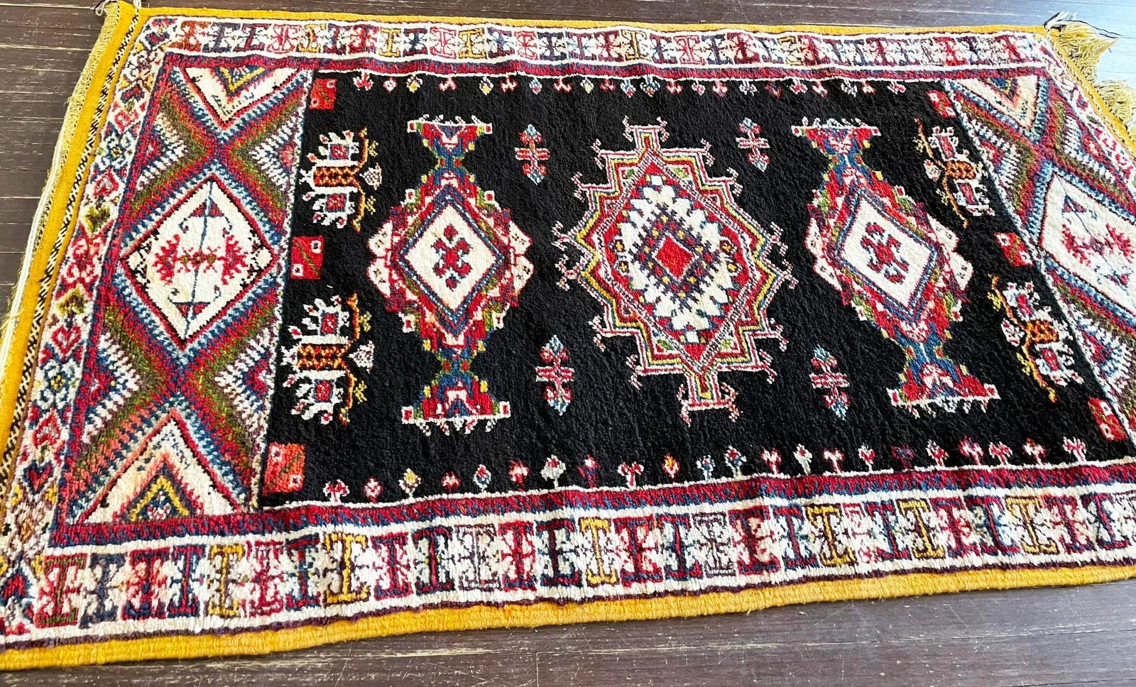Vintage Handmade Moroccan Rug,#17362, 3'9"6'6" C-1960's - 9