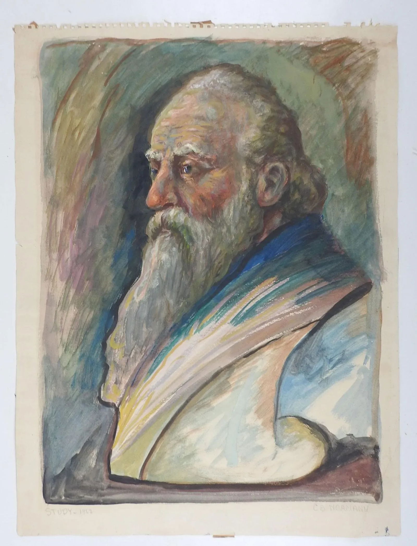 Vintage Charles Berkeley Normann Portrait Painting - 4