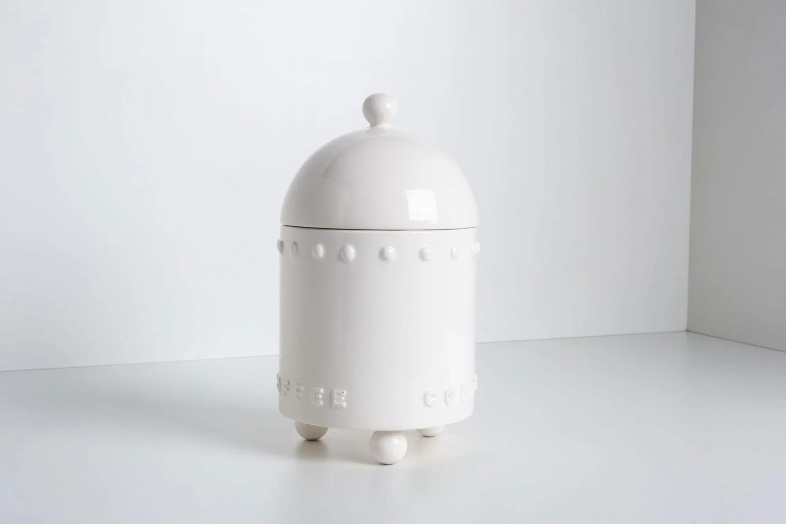 1980s Stanley Tigerman White Ceramic "Tigerman City" Coffee Canister - 2