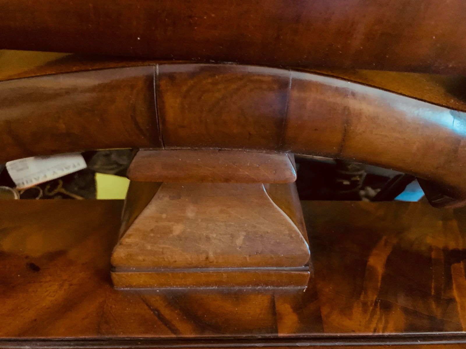 Antique Empire Mahogany Shaving Mirror - 11