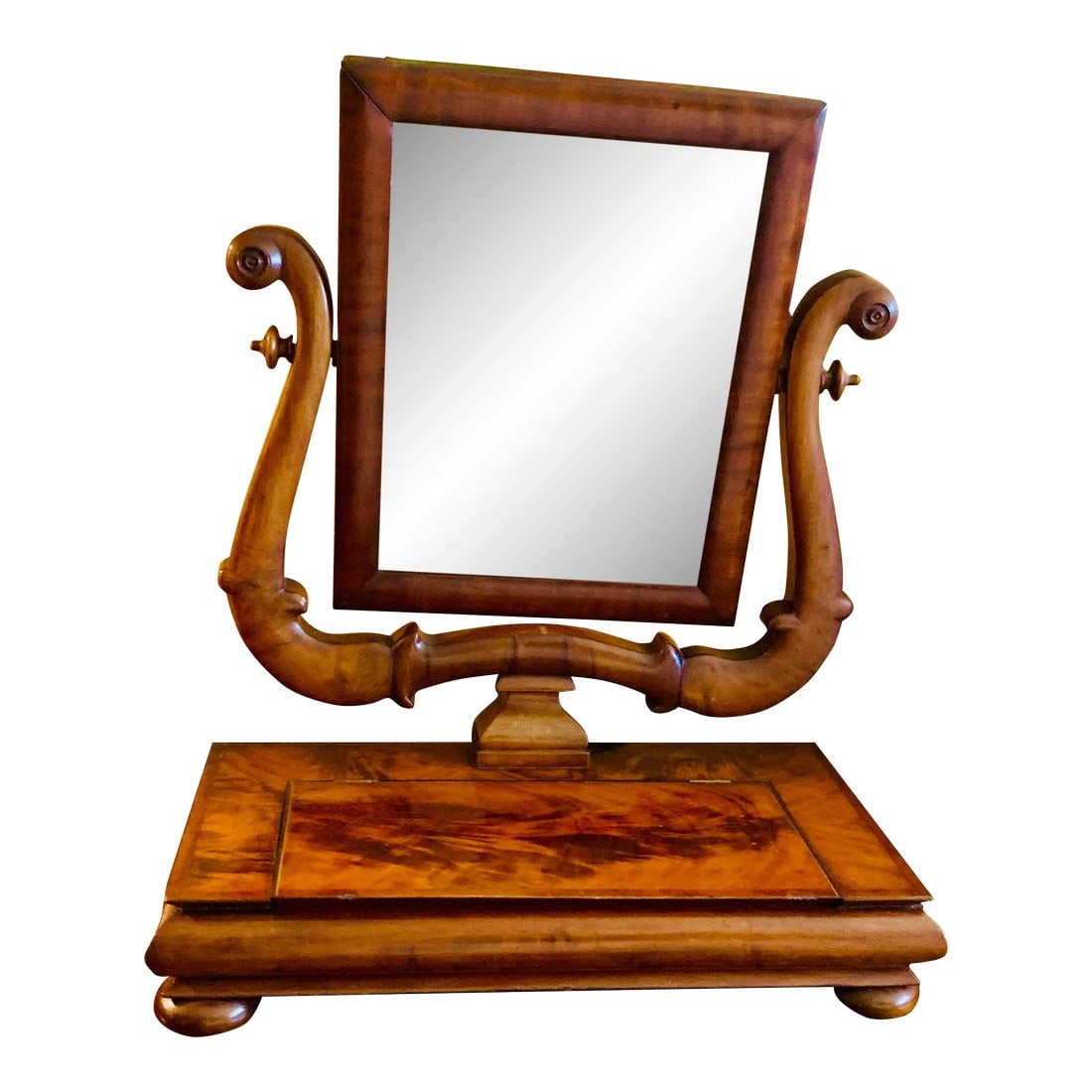 Antique Empire Mahogany Shaving Mirror (1 of 13)