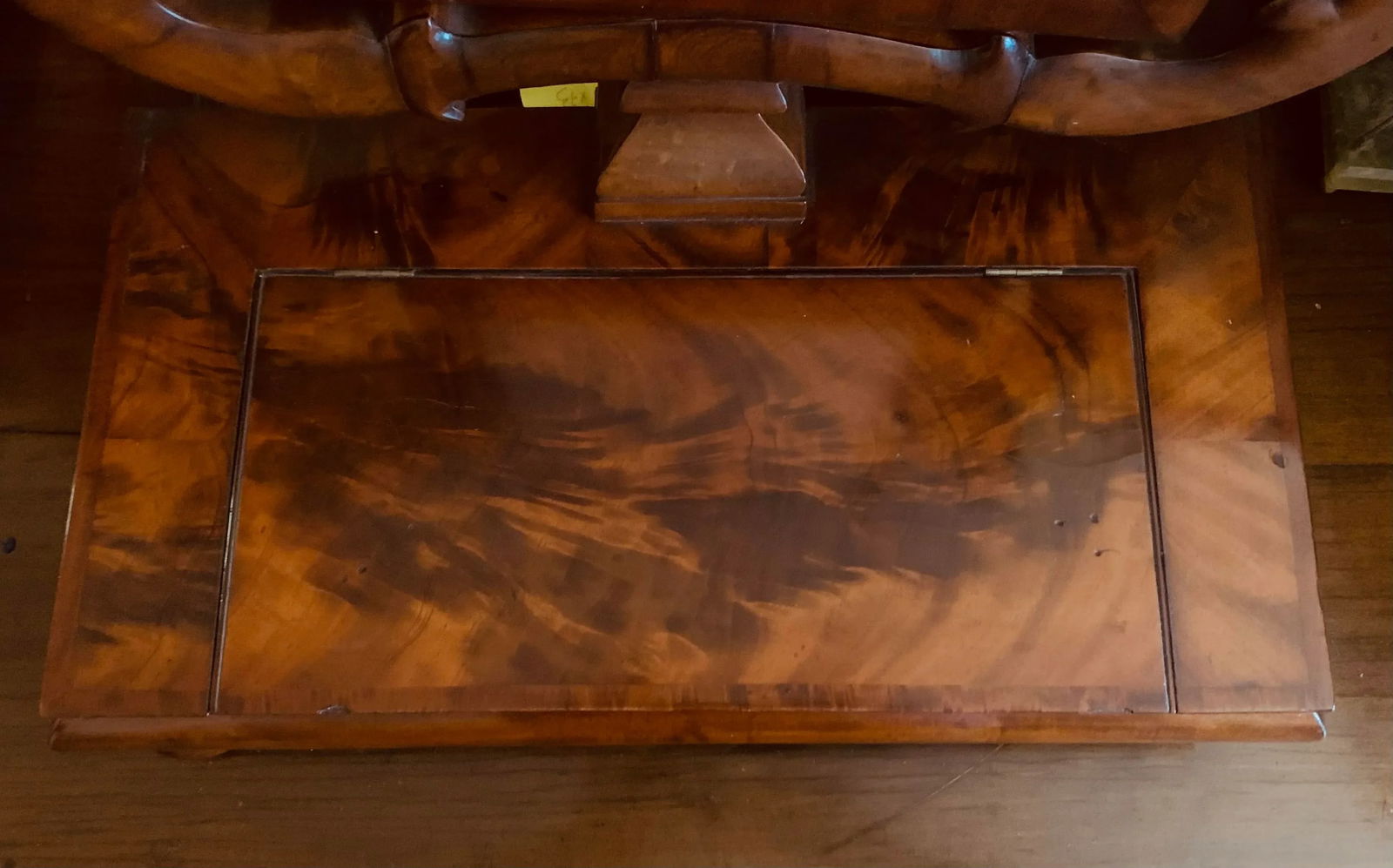 Antique Empire Mahogany Shaving Mirror - 8