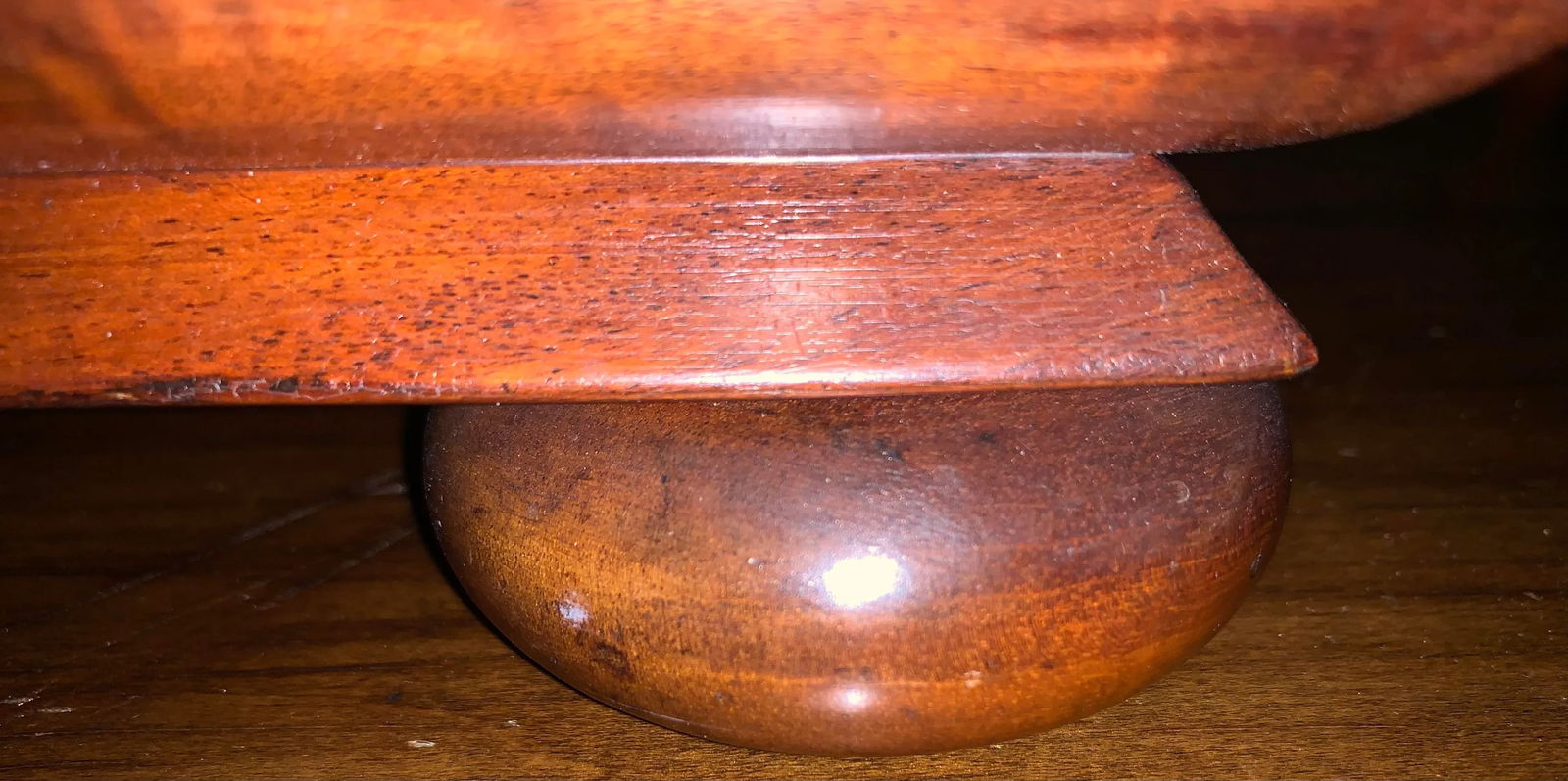 Antique Empire Mahogany Shaving Mirror - 9