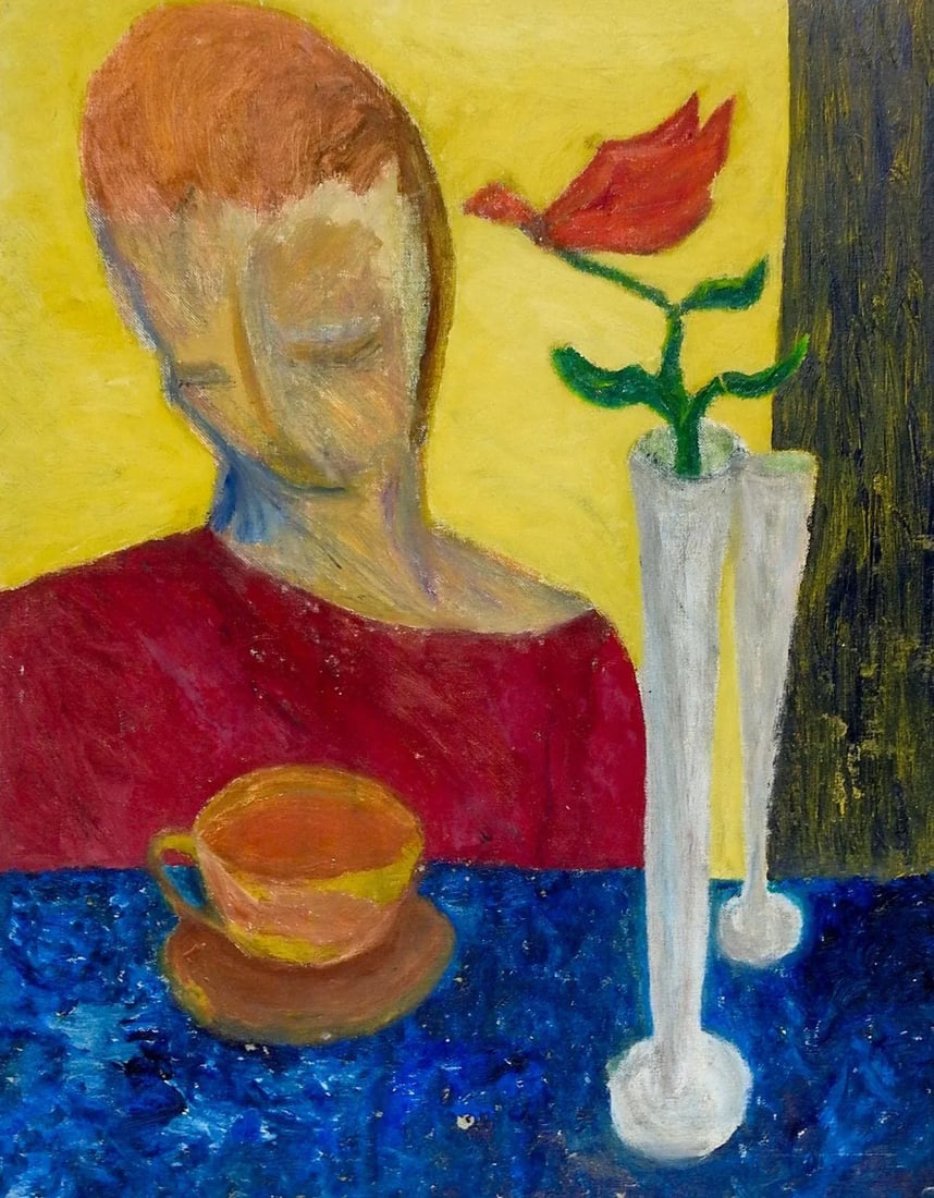 Vintage Mid 20th Century Abstract Figure & Still Life Painting - 2