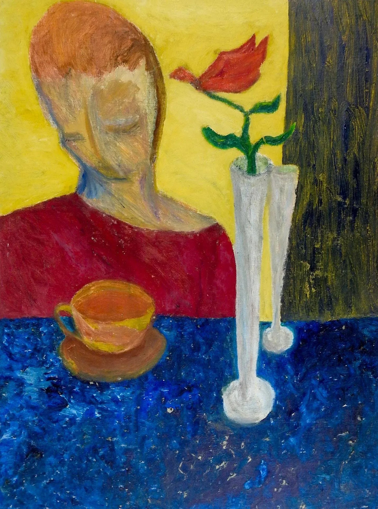 Vintage Mid 20th Century Abstract Figure & Still Life Painting - 5