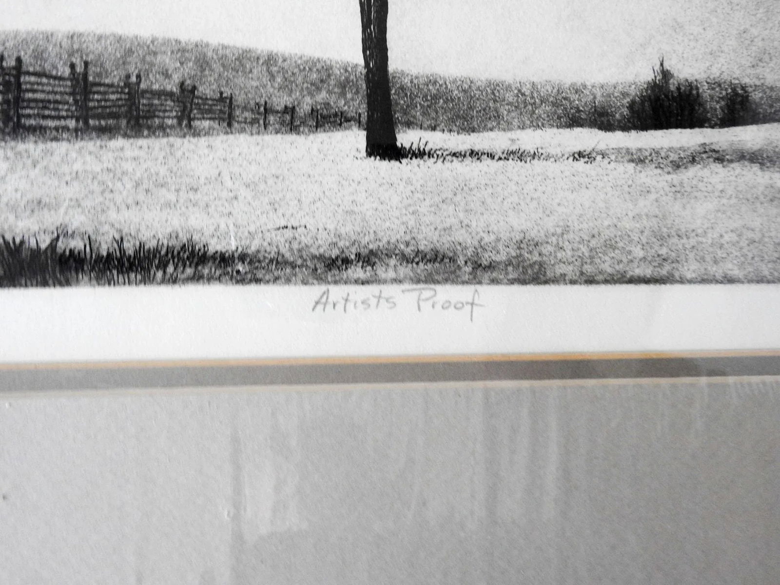 Vintage Mid Century Lone Tree Landscape Etching - 4