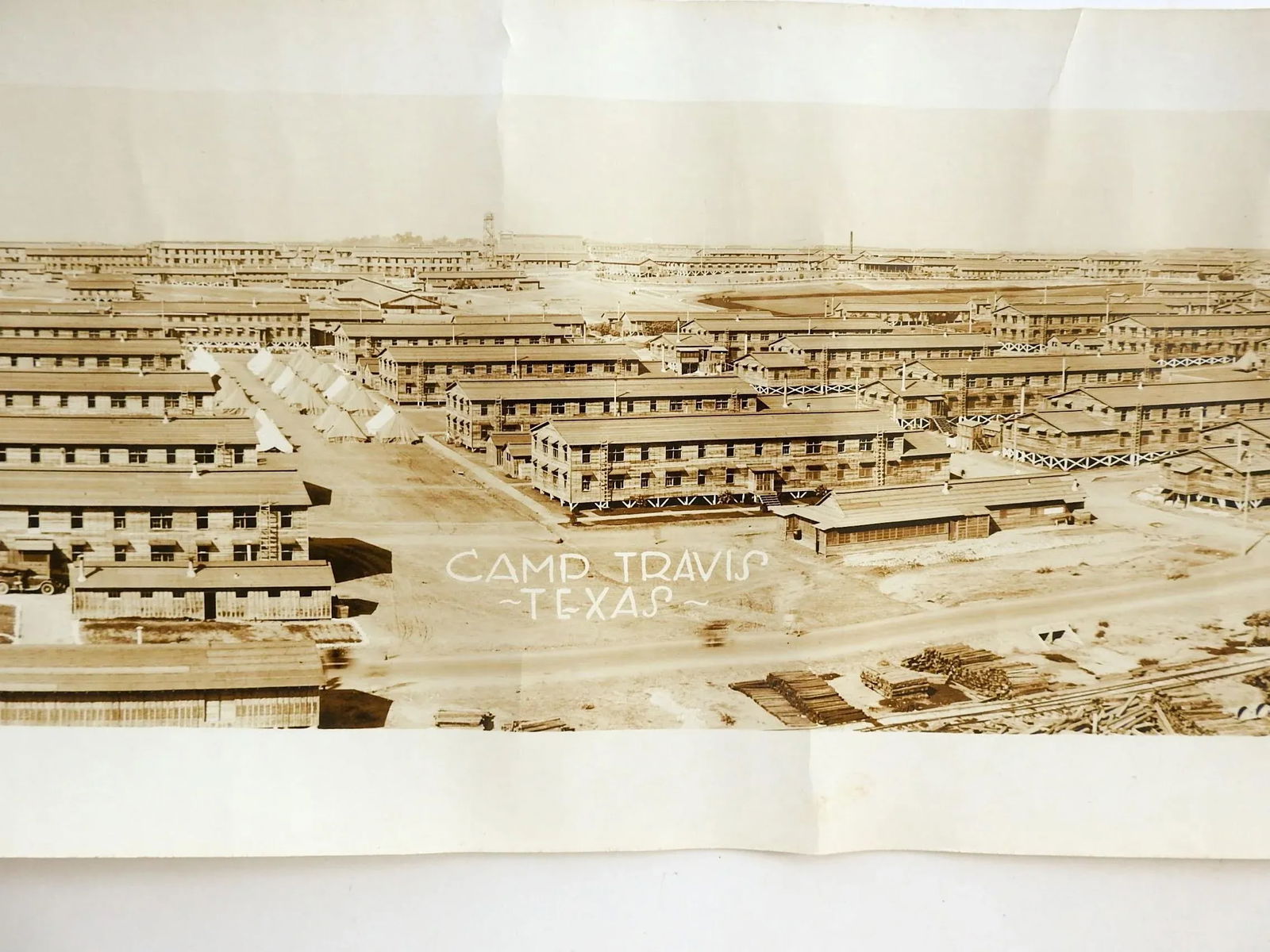 Antique 64" Eugene Goldbeck Panoramic Photo 1917 Camp Travis Wwi San Antonio - 12
