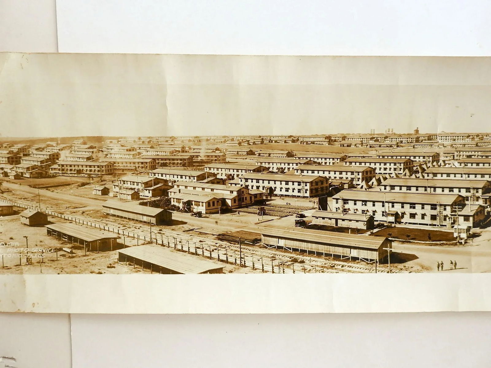 Antique 64" Eugene Goldbeck Panoramic Photo 1917 Camp Travis Wwi San Antonio - 7