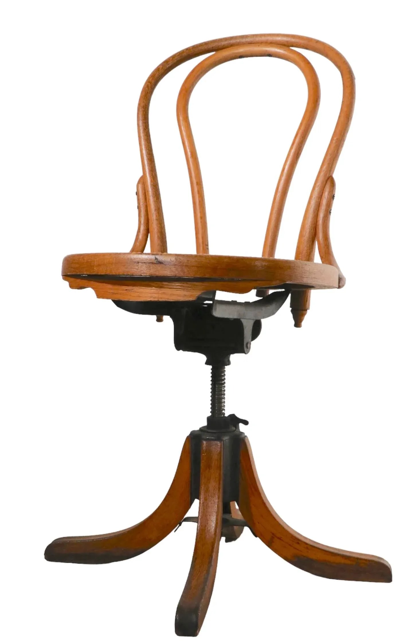Early 20th Century Bentwood Swivel Desk Chair by Heywood Wakefield After Thonet - 2