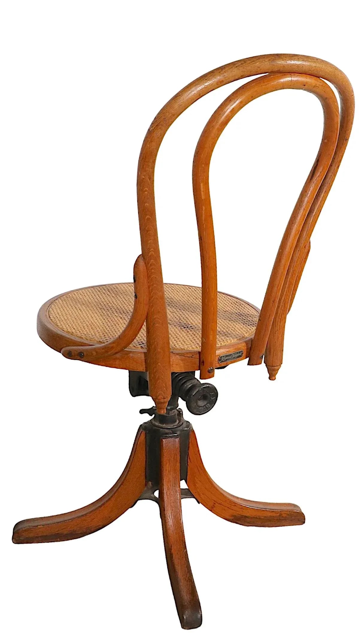 Early 20th Century Bentwood Swivel Desk Chair by Heywood Wakefield After Thonet - 9