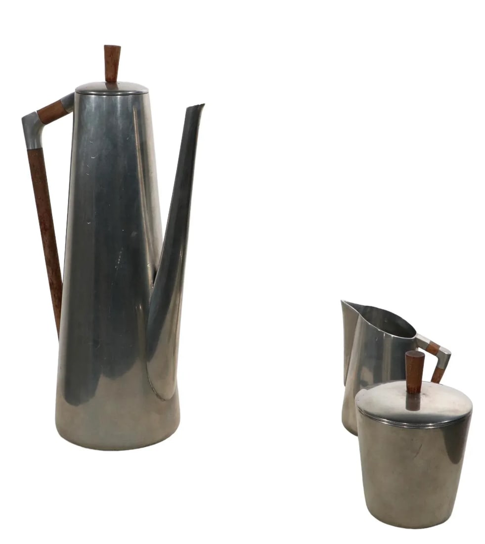 3 Pc Set Royal Holland Pewter Kmd Tiel. Daalderop C 1960's - 3