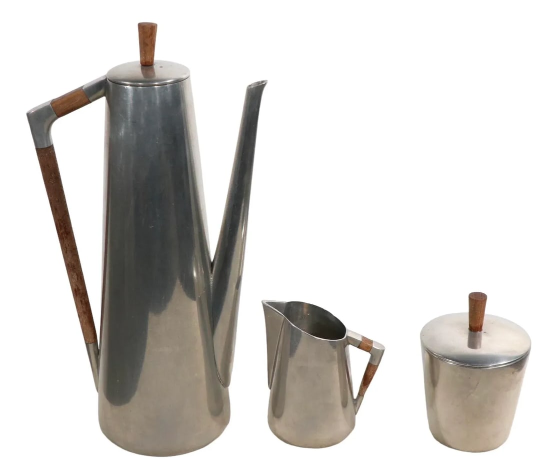 3 Pc Set Royal Holland Pewter Kmd Tiel. Daalderop C 1960's - 9