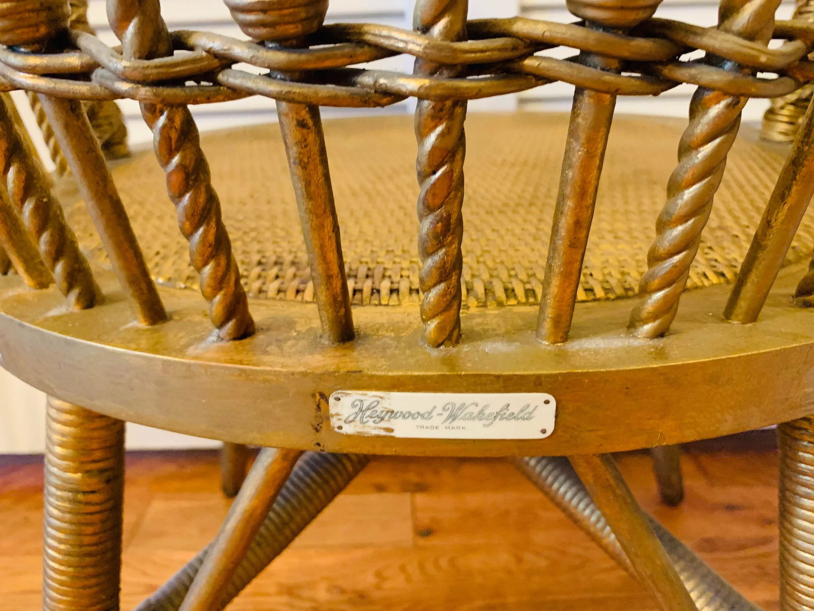 Antique Heywood-Wakefield Rattan Chair - 9