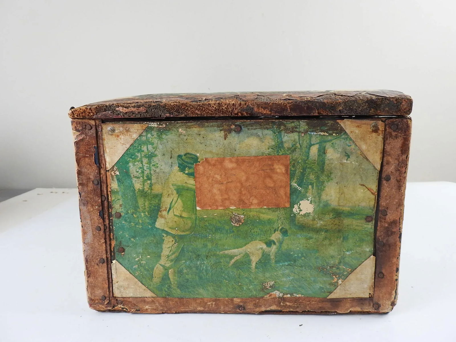 Antique Distressed Folk Art Box - 12