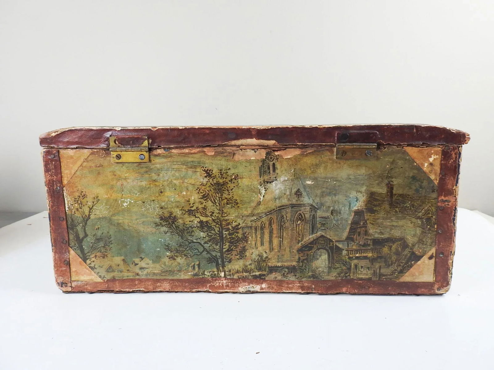 Antique Distressed Folk Art Box - 2