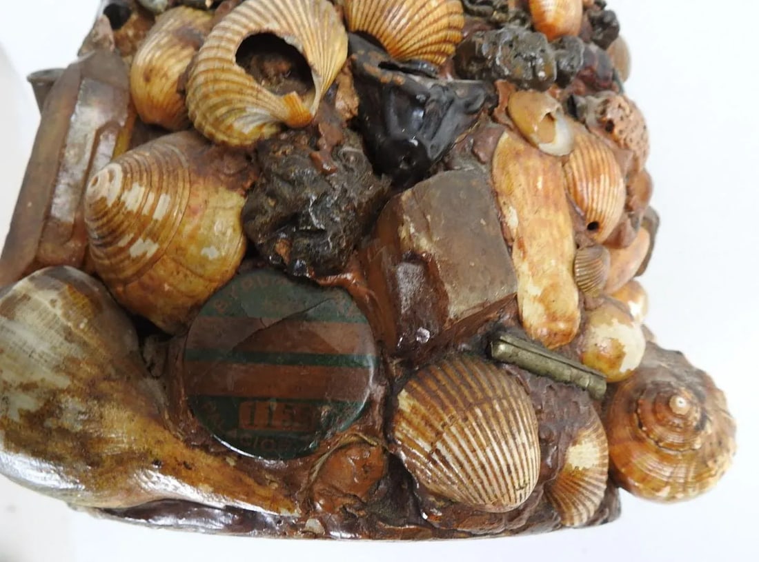 Antique Early 20th Century Folk Art Found Object Memory Jug - 12