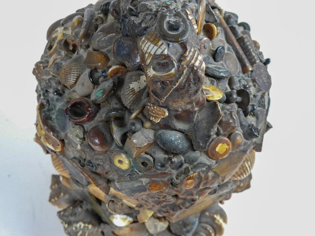 Antique Early 20th Century Folk Art Found Object Memory Jug - 3