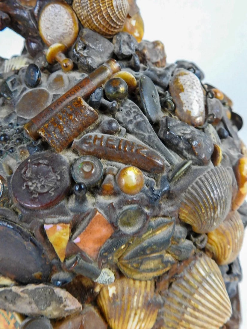 Antique Early 20th Century Folk Art Found Object Memory Jug - 7