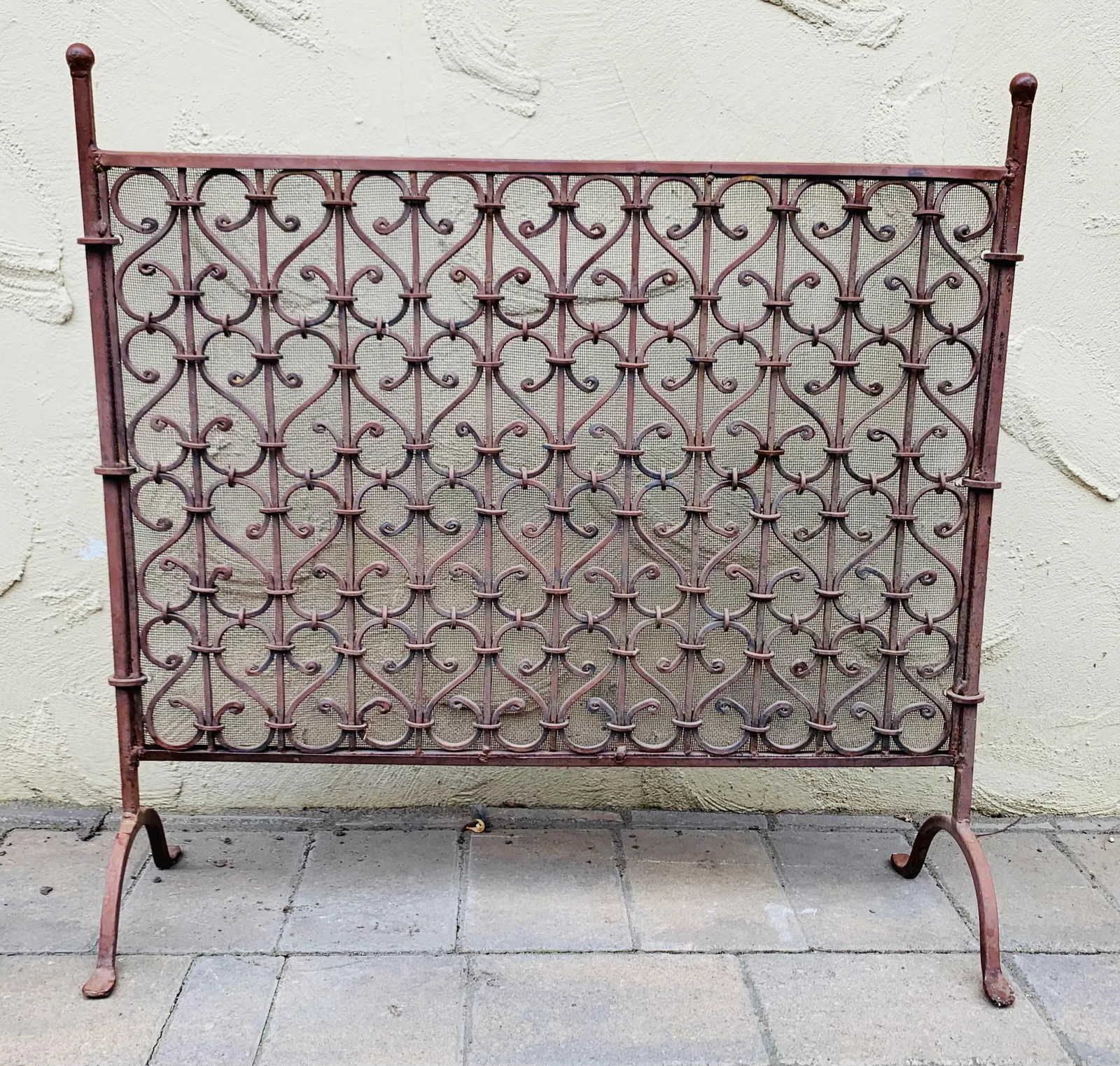 Antique Late 19th Century Spanish Wrought Iron Fireplace Screen - 11