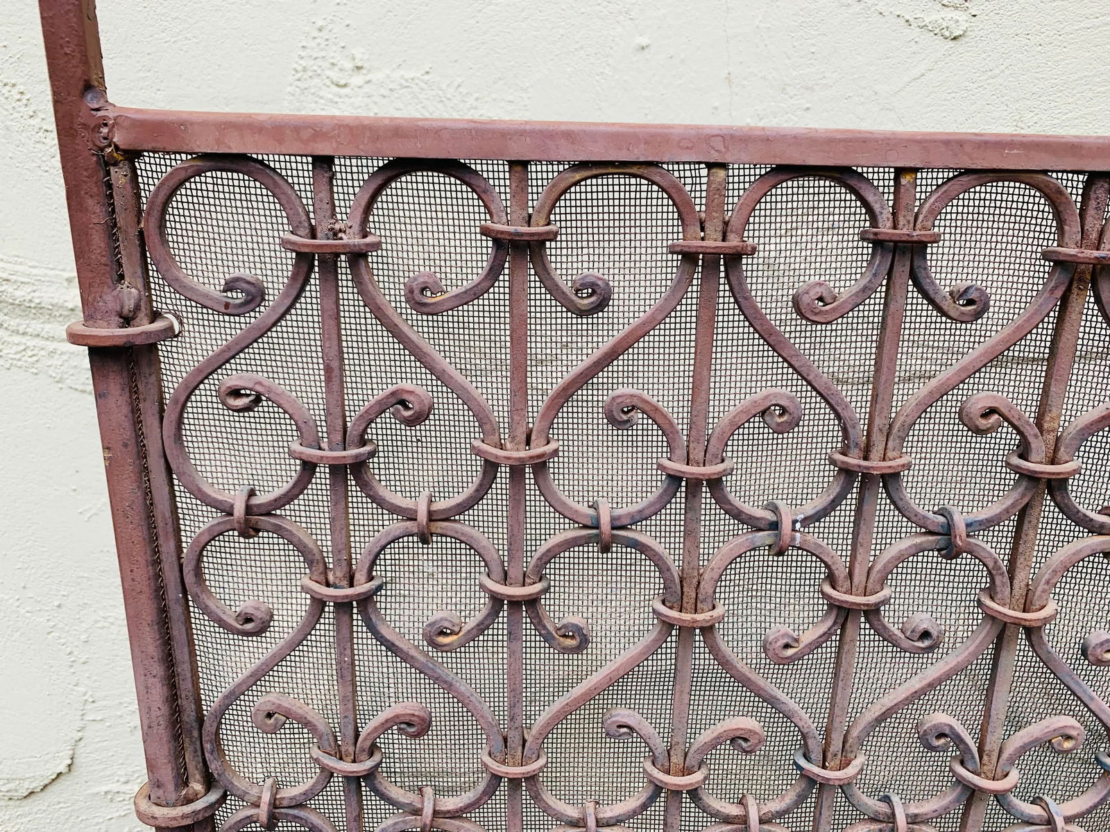 Antique Late 19th Century Spanish Wrought Iron Fireplace Screen - 6