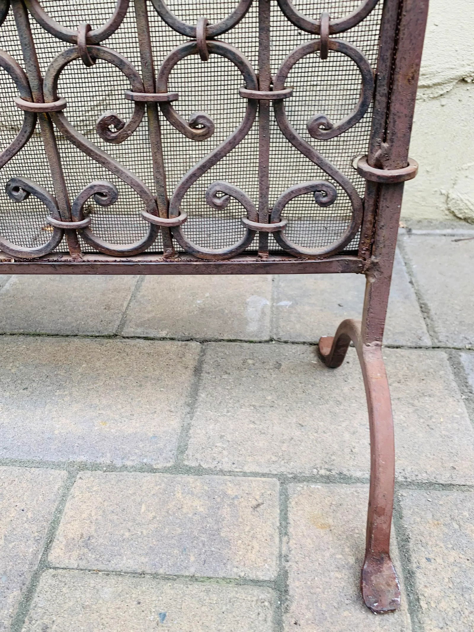 Antique Late 19th Century Spanish Wrought Iron Fireplace Screen - 7