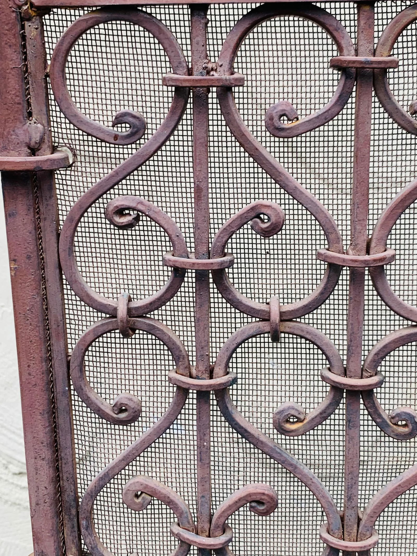 Antique Late 19th Century Spanish Wrought Iron Fireplace Screen - 8