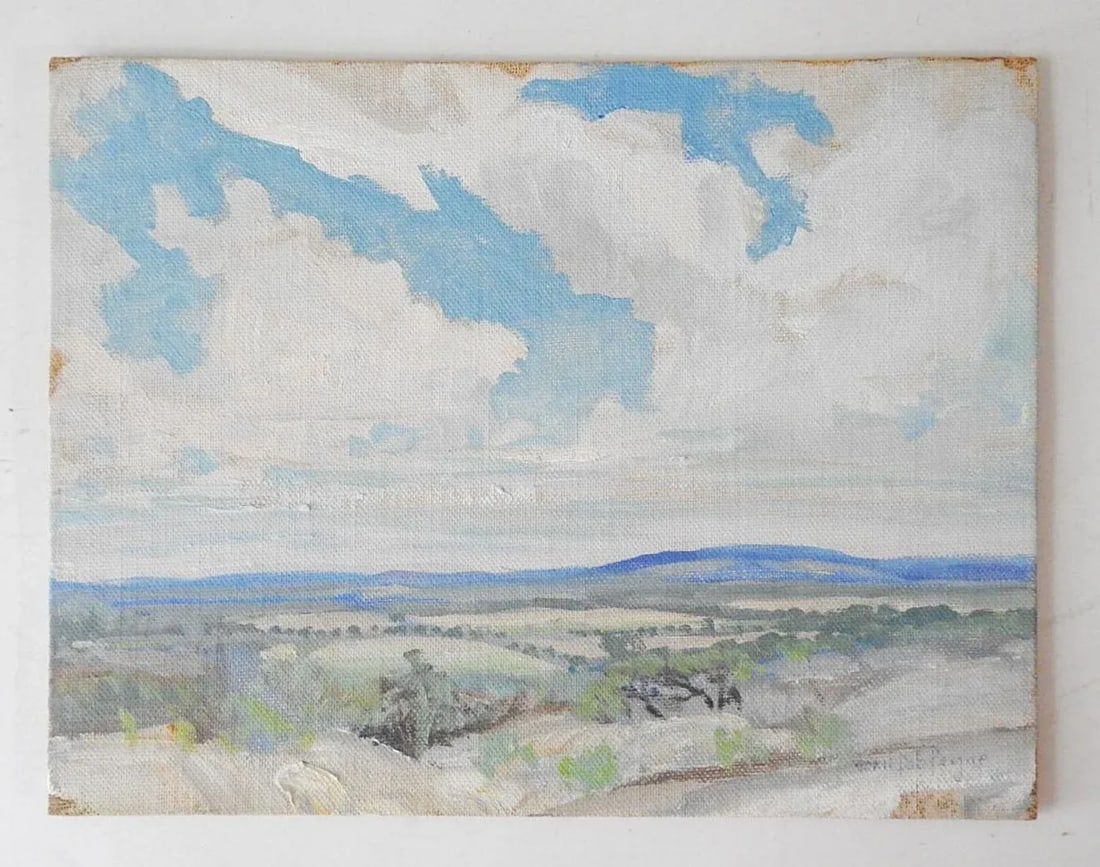 Vintage John Bob Payne Cloud Landscape Study Painting - 3