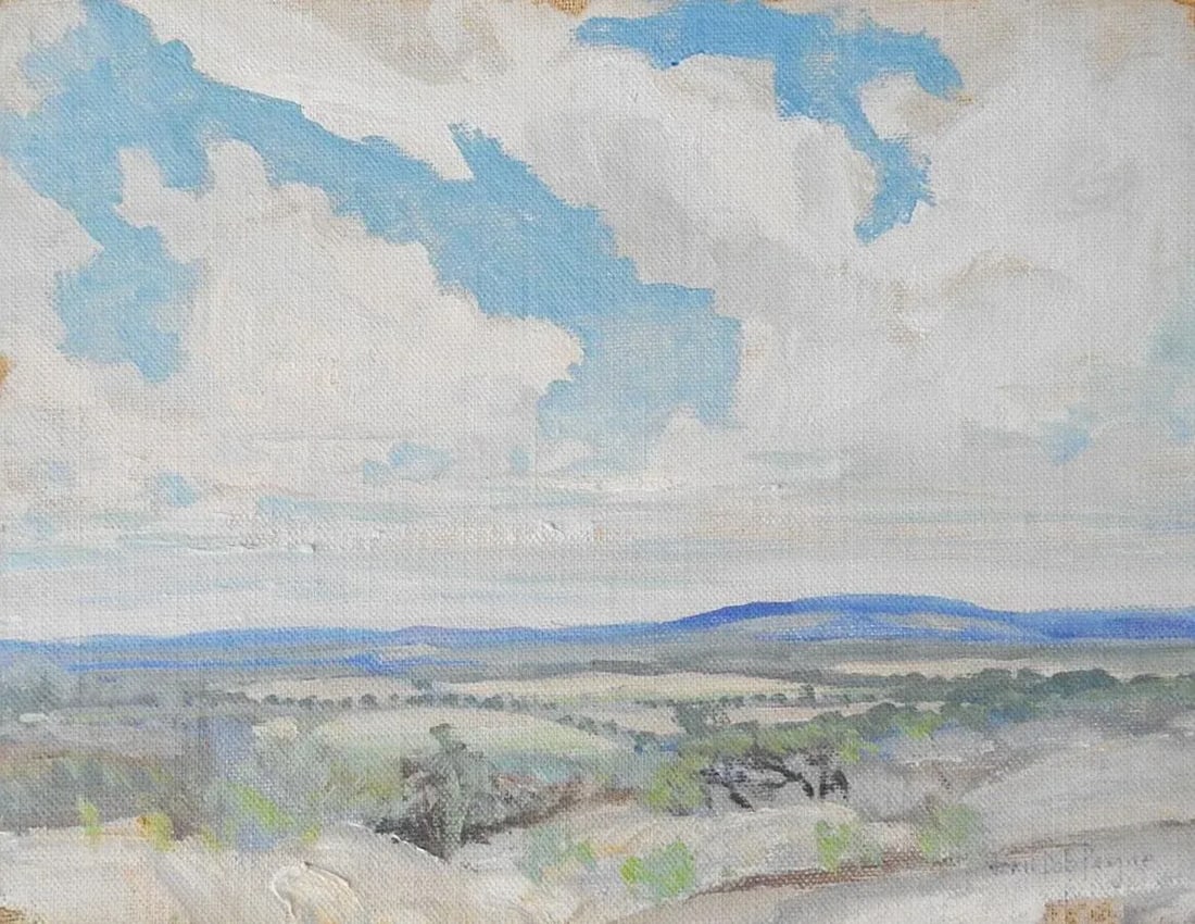 Vintage John Bob Payne Cloud Landscape Study Painting - 5