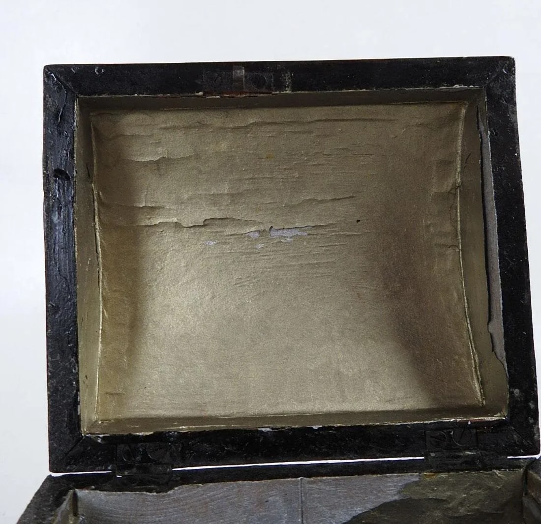 Antique Pastoral Scene Tea Caddy Box - 10