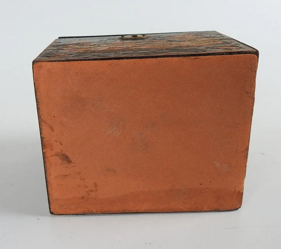 Antique Pastoral Scene Tea Caddy Box - 12