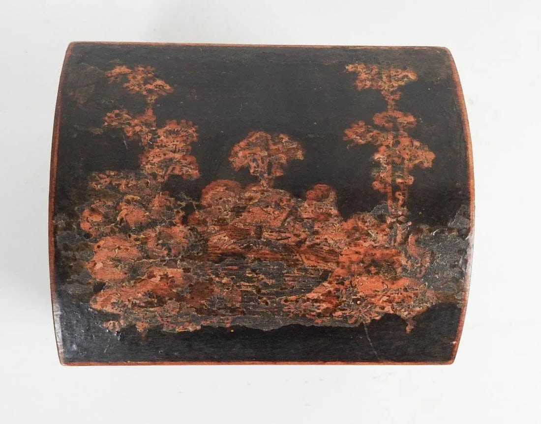 Antique Pastoral Scene Tea Caddy Box - 5