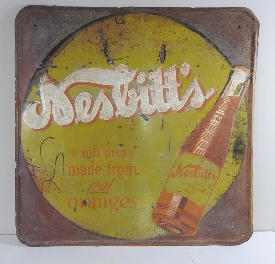 Vintage Rustic Nesbitts Soda Sign - 5