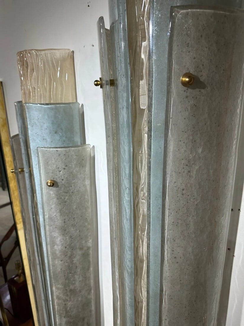 Pair of Large-Scale Modern Layered Murano Glass Sconces - 5